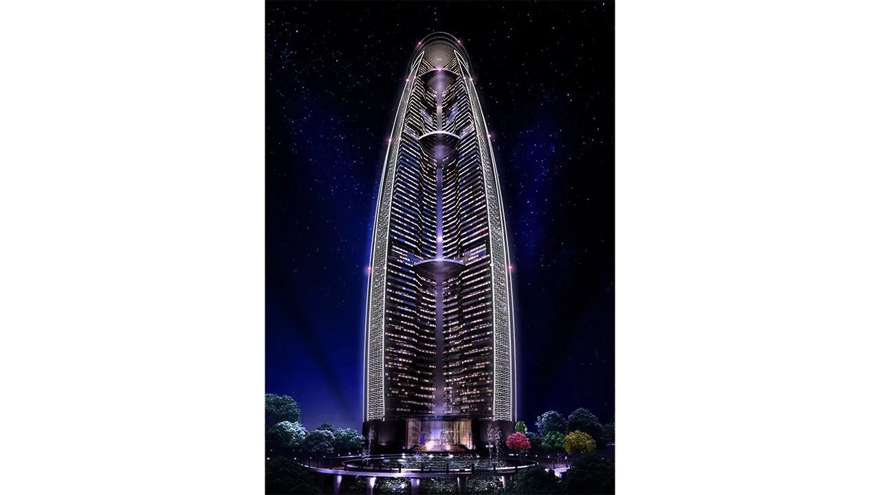 Brys Buzz Noida, wider context, tower against the horizon