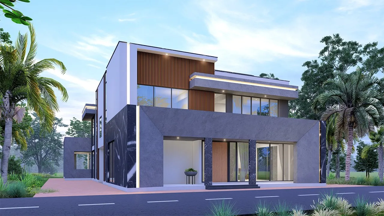 Paradise Hills, villa front view, ground-floor entrance